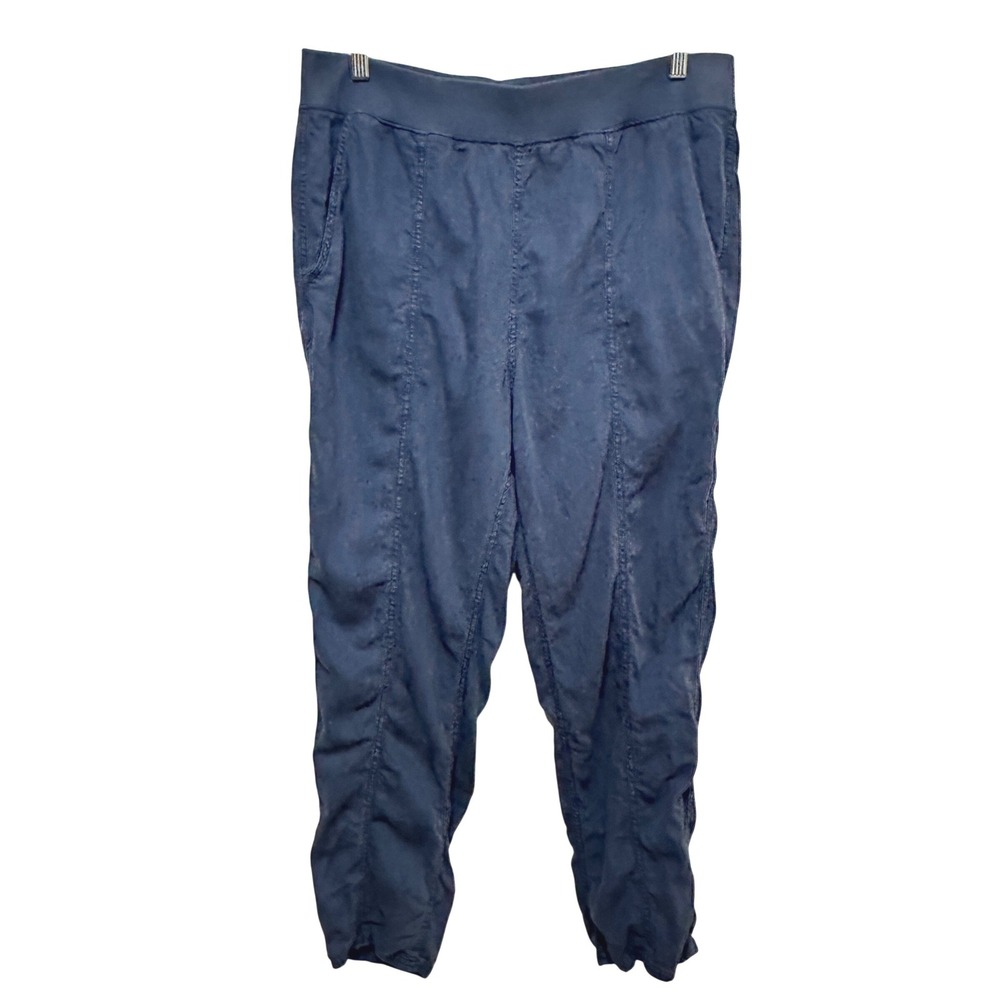 Faherty Arlie Day Pant Womens XL Navy Blue Linen Blend Jogger Relaxed Travel